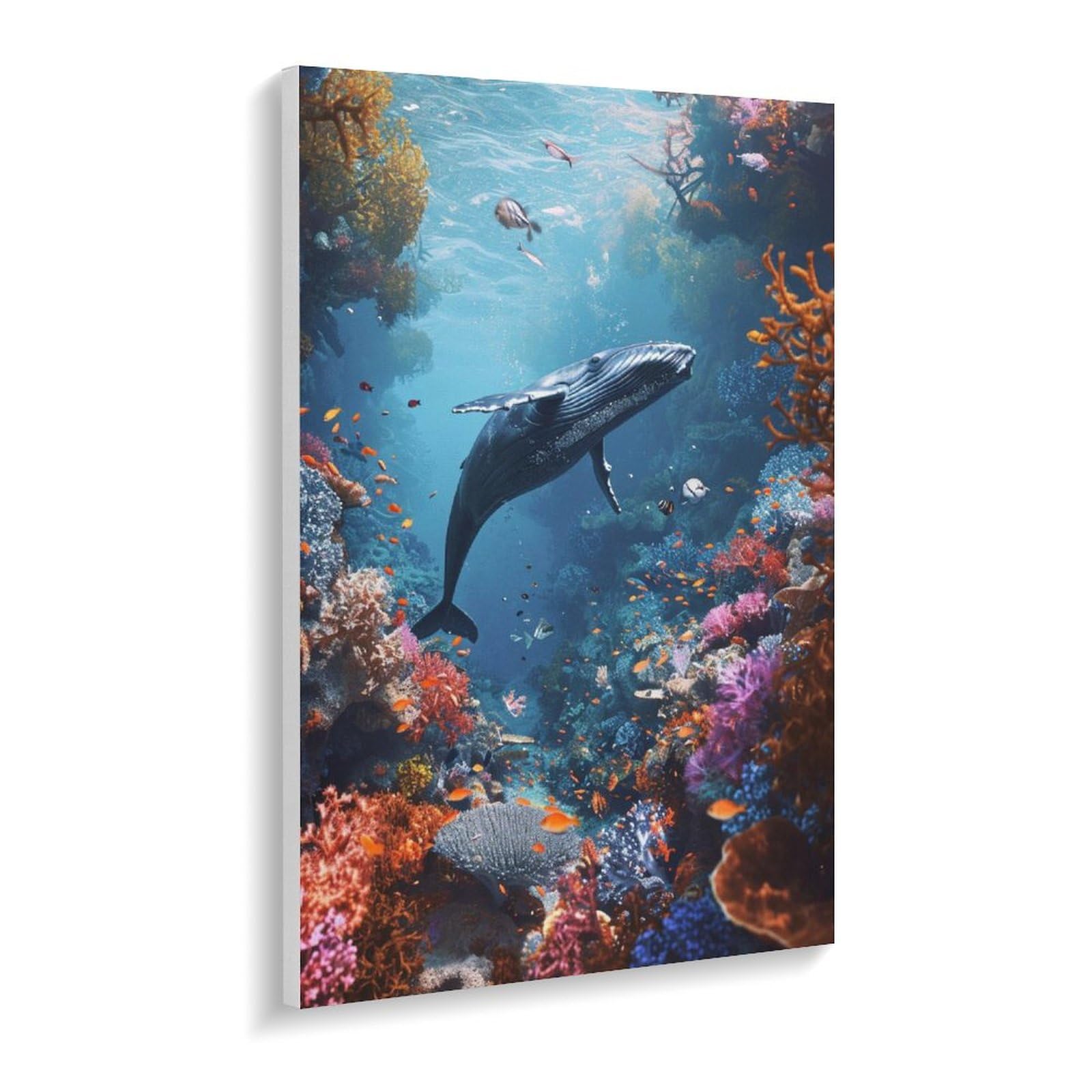 Amazon | 水中世界のクジラ 数字キットによる絵画 数字油絵 超リアルな